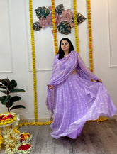 Shibori lilac lehnga set - kasumi.in